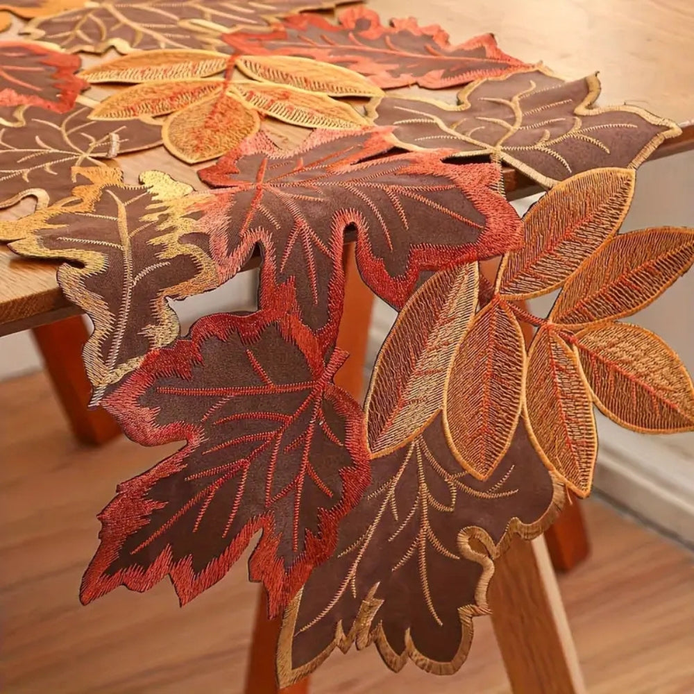 Chemin de Table Feuilles d'Automne pour Décor de Salle à Manger