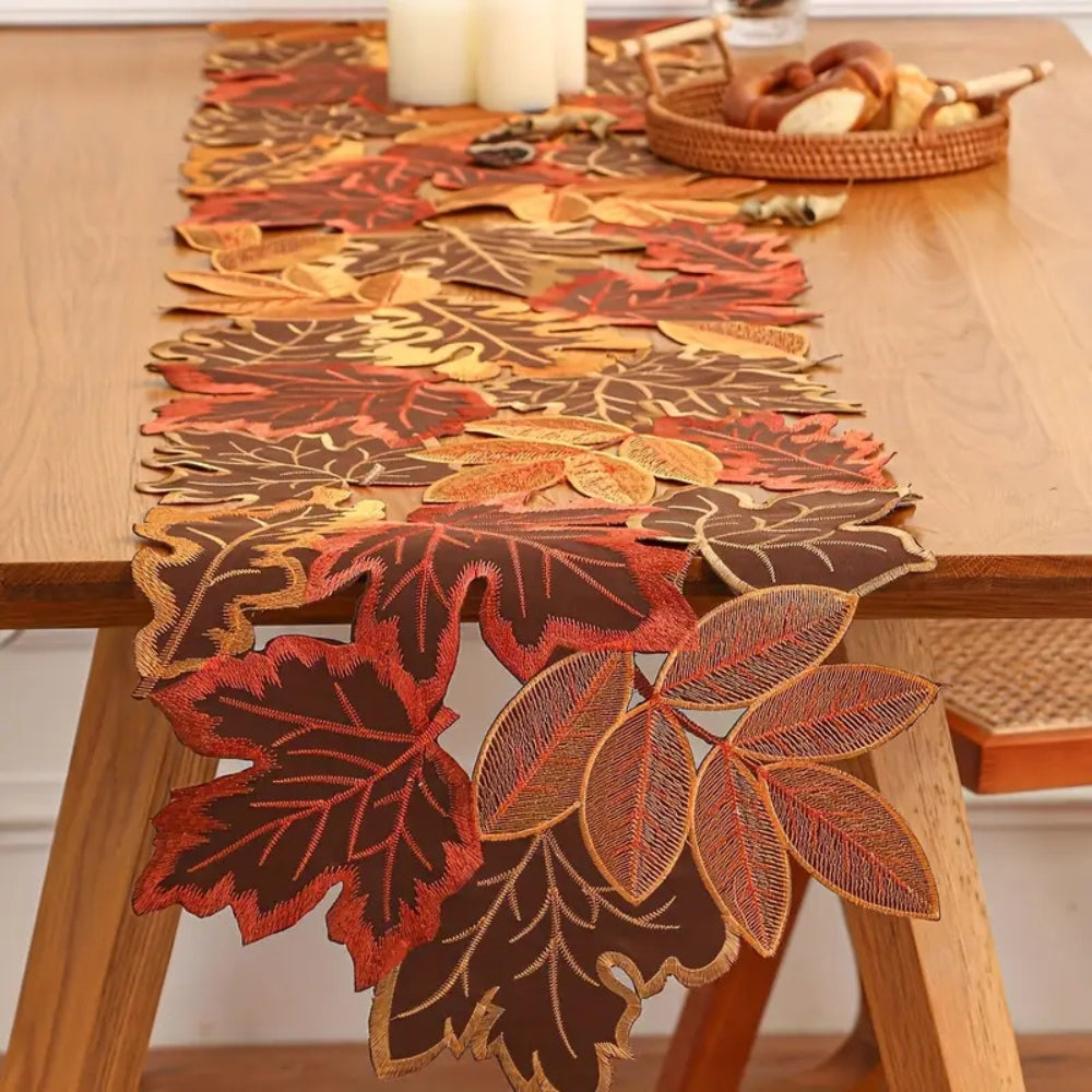 Chemin de Table Feuilles d'Automne pour Décor de Salle à Manger