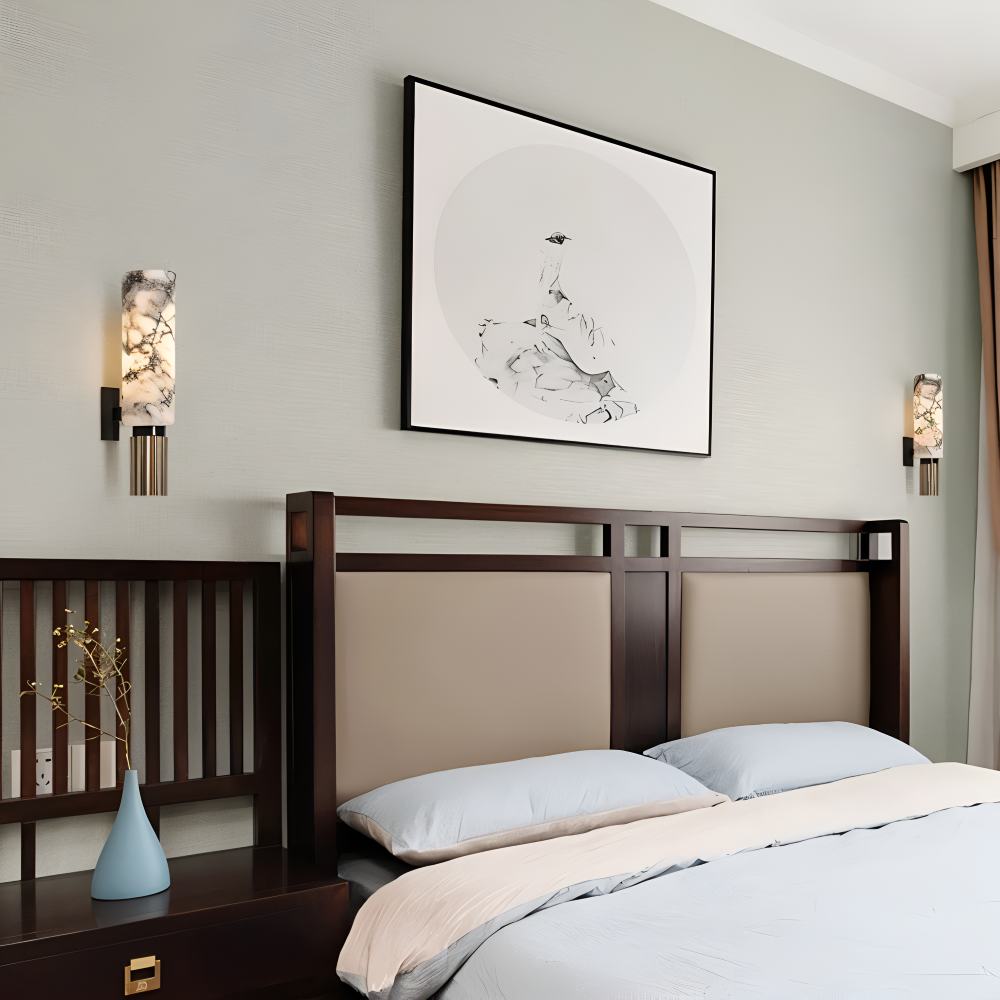 Marvello Applique Murale – Applique Murale LED Cylindrique en Marbre Naturel