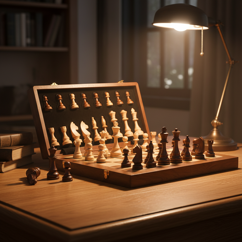 Ensemble d'échecs en bois massif - Woodduelor