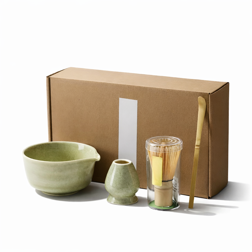 Set de Matcha 4/5/6 pièces – Accessoires en céramique et bambou incluant un fouet et un support