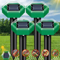 Repousse-Mole 4 pièces | Énergisé par solaire et résistant aux intempéries | Installation facile | MoleSilent
