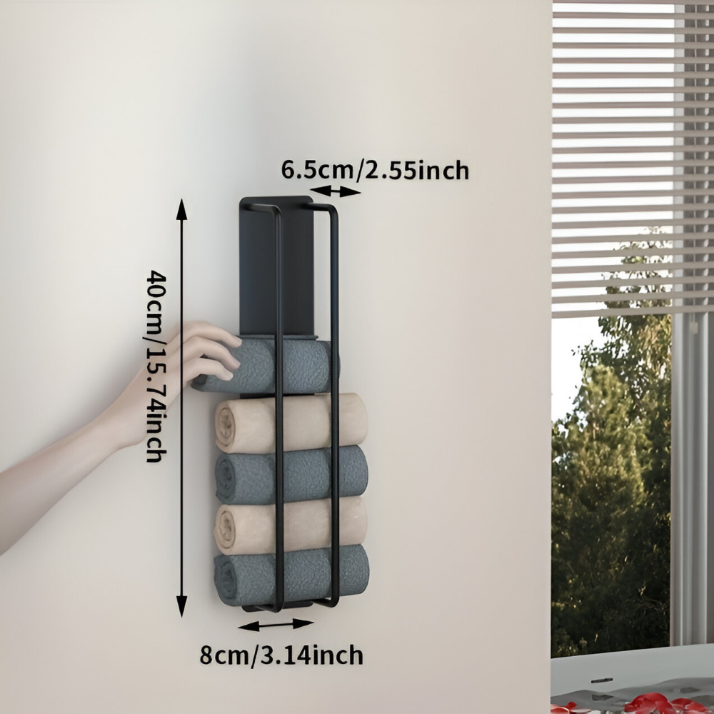 Support double pour serviettes en métal – barre de serviette murale
