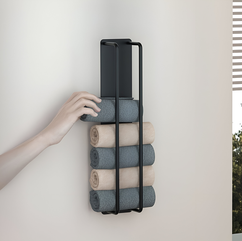 Support double pour serviettes en métal – barre de serviette murale