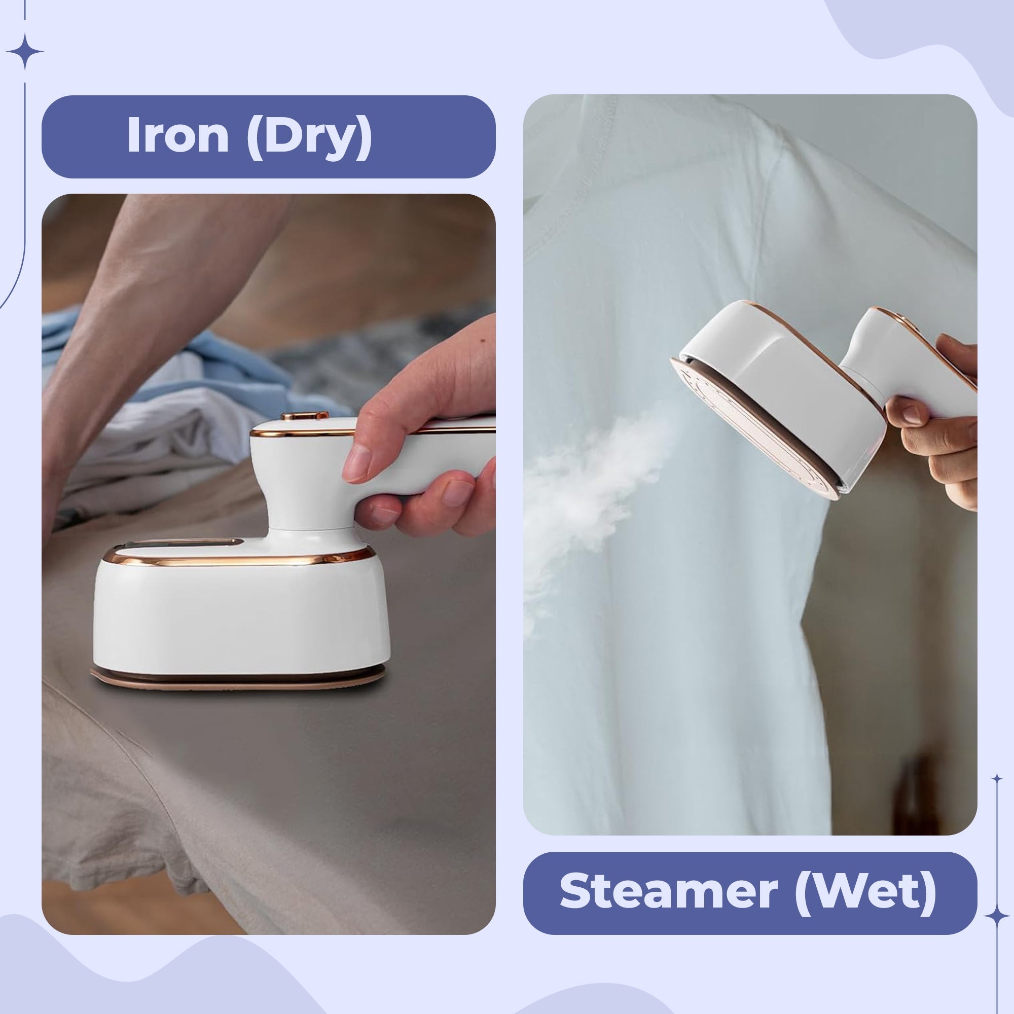 STEAMGO – Fer à vapeur micro-portable pour un retrait rapide des plis