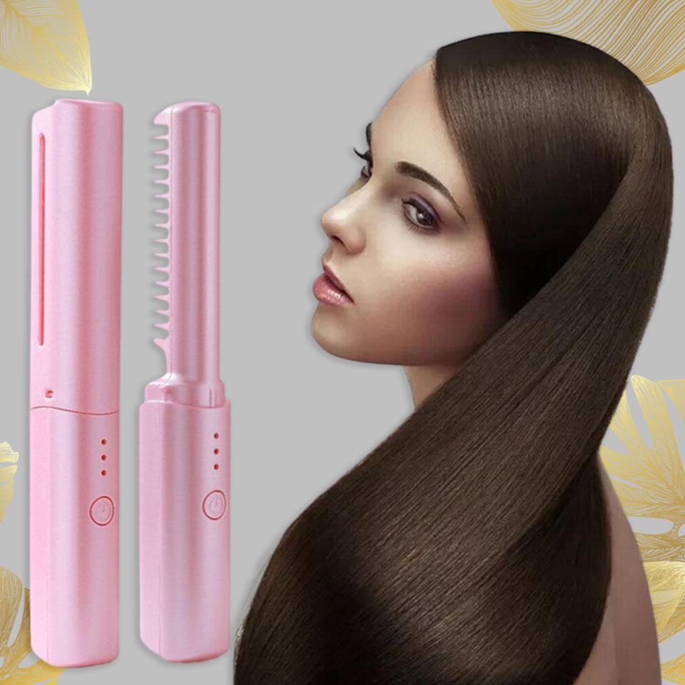 GlatteLocke™️ 2-en-1 Peigne Électrique - Fer à Boucler et Lisseur