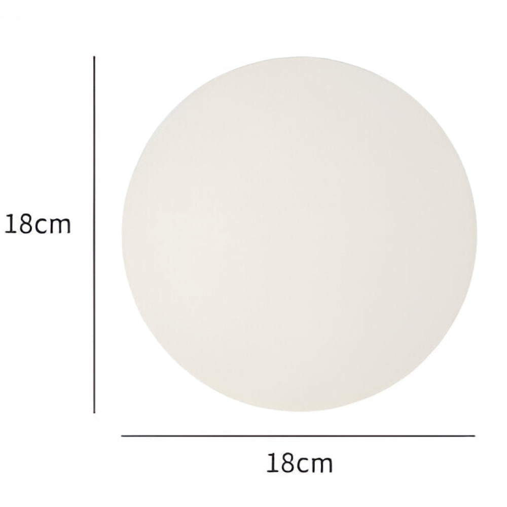 Applique murale ronde en verre opale – design minimaliste avec base en fer