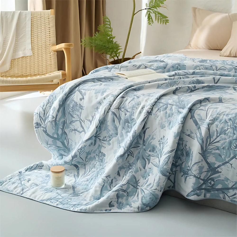 Couverture Florale en Coton Toutes Saisons Mirel