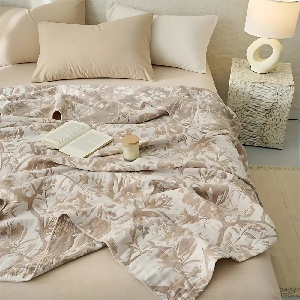Couverture Florale en Coton Toutes Saisons Mirel