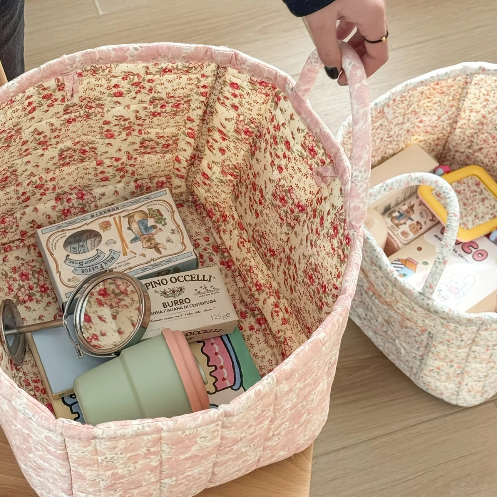 Panier de Rangement Matelassé Floral Divers