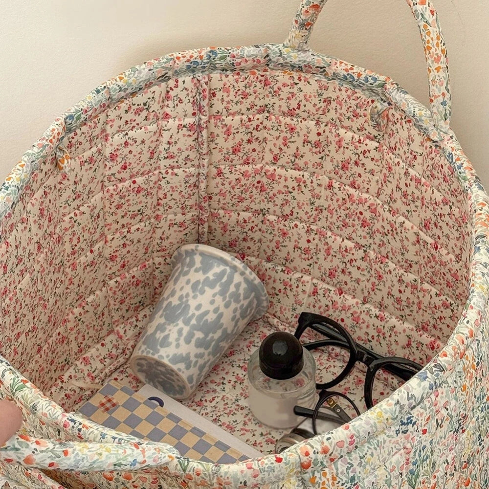 Panier de Rangement Matelassé Floral Divers