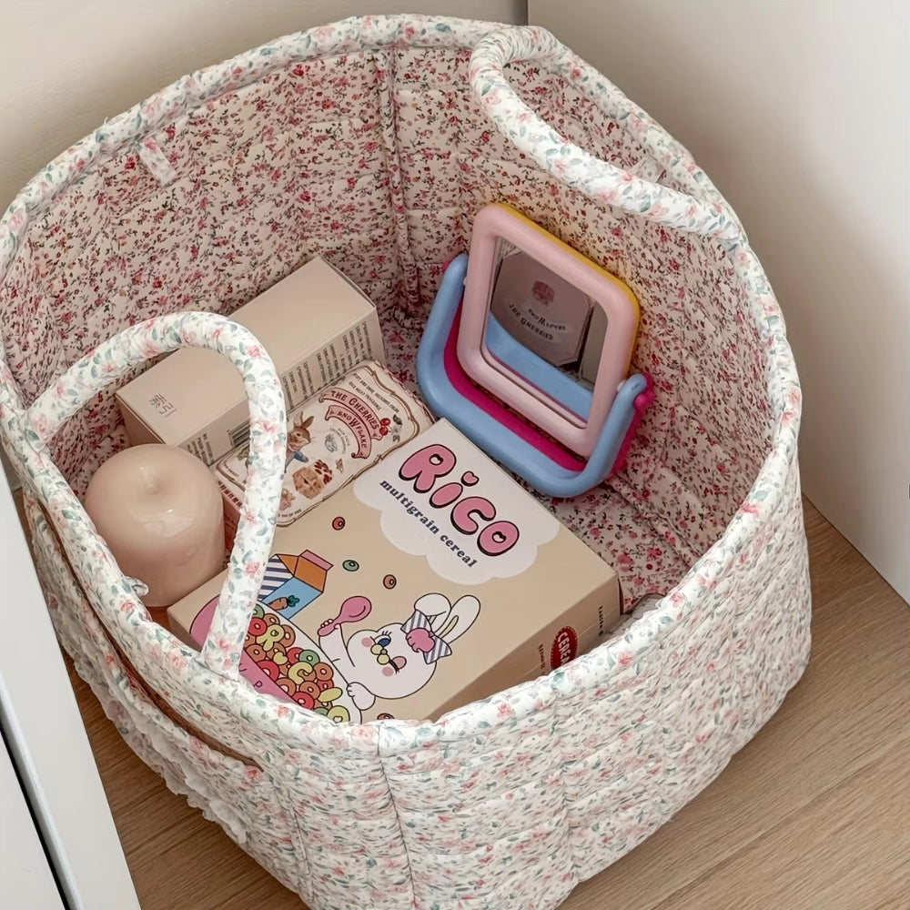 Panier de Rangement Matelassé Floral Divers