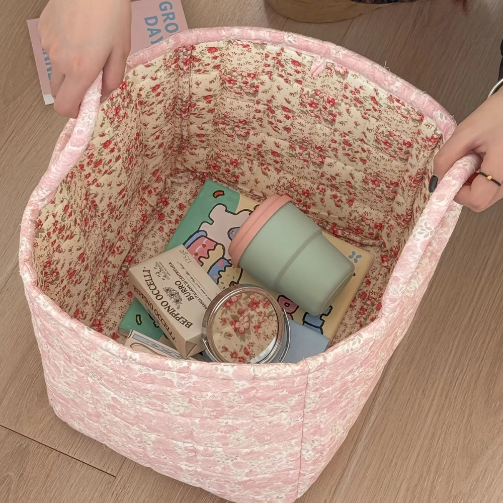 Panier de Rangement Matelassé Floral Divers