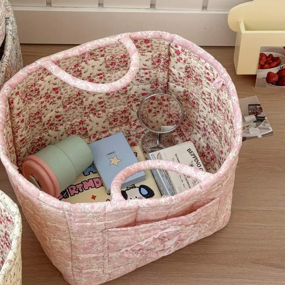 Panier de Rangement Matelassé Floral Divers