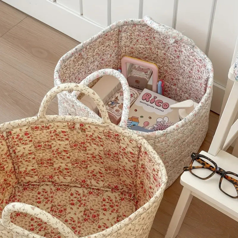 Panier de Rangement Matelassé Floral Divers