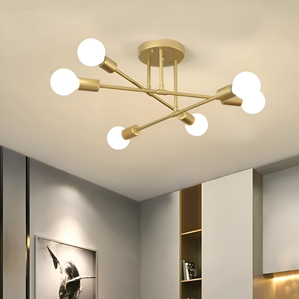 Plafonnier en or – lampe moderne avec plusieurs sources de lumière