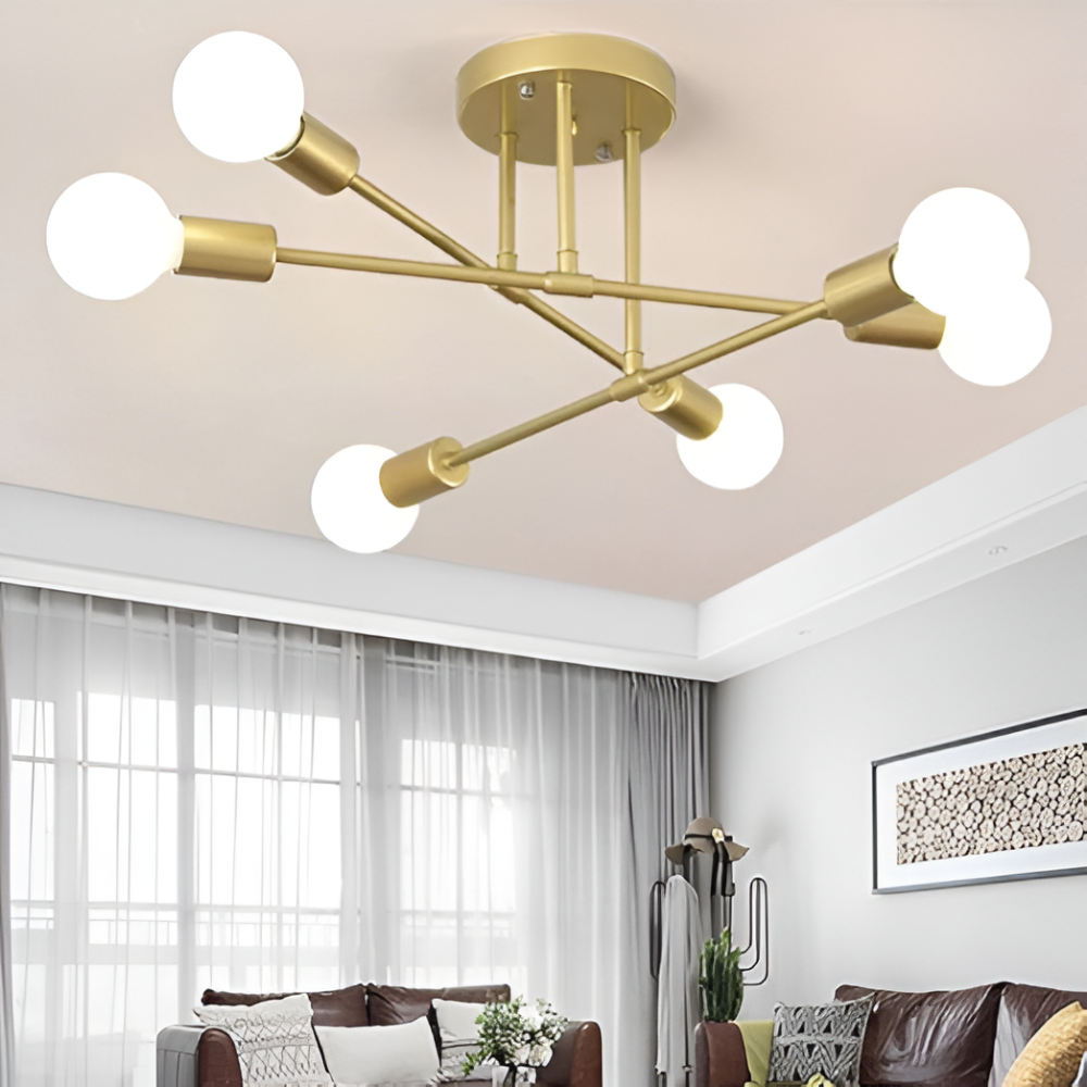 Plafonnier en or – lampe moderne avec plusieurs sources de lumière