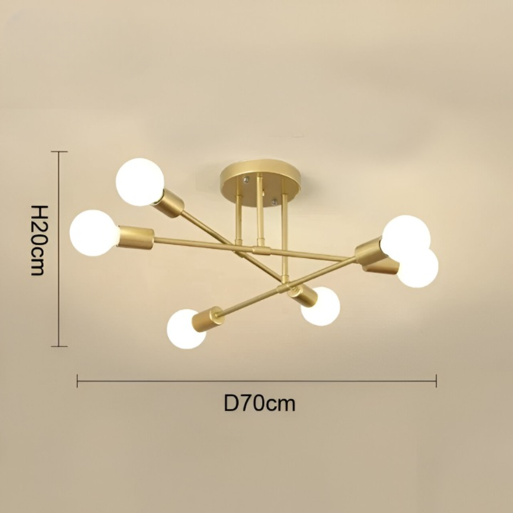 Plafonnier en or – lampe moderne avec plusieurs sources de lumière