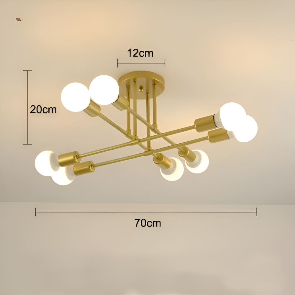 Plafonnier en or – lampe moderne avec plusieurs sources de lumière