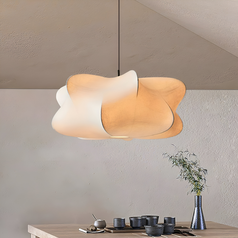 Lampe suspendue japonaise en style cocon – Lampe de plafond Wabi Sabi