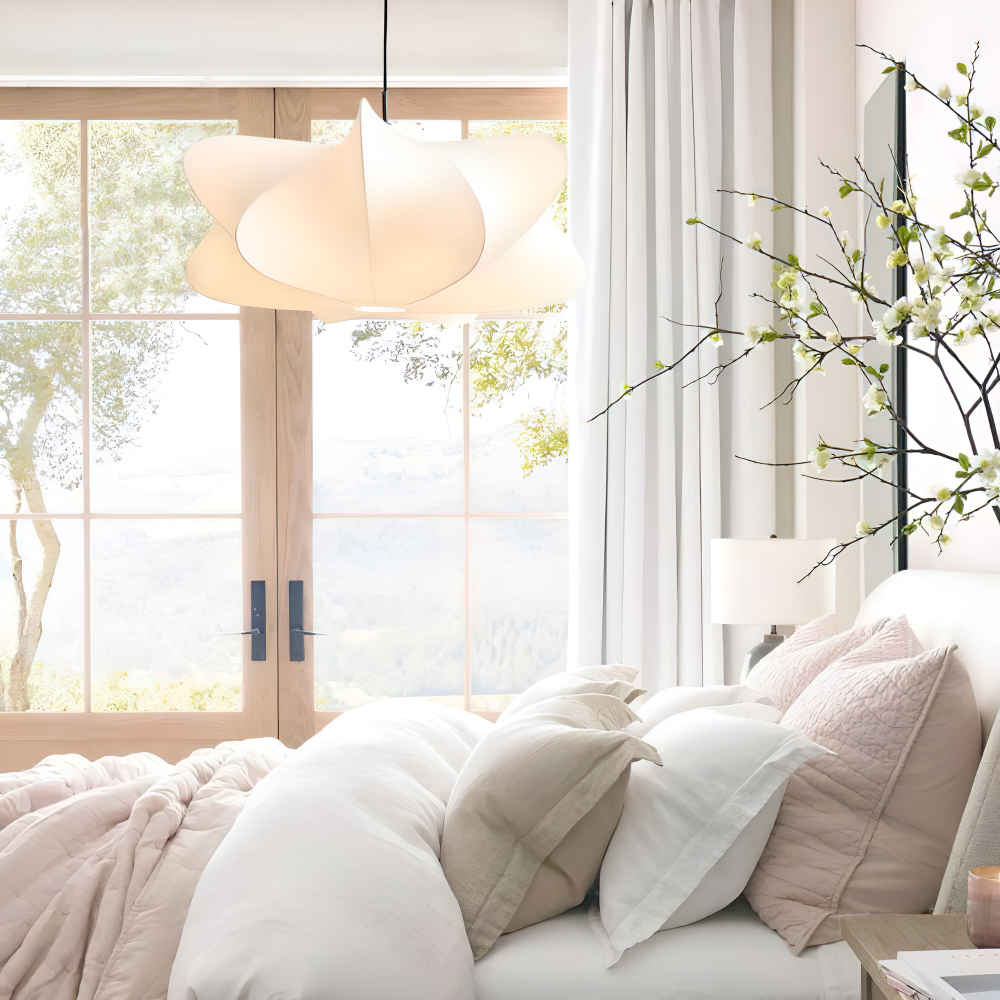 Lampe suspendue japonaise en style cocon – Lampe de plafond Wabi Sabi