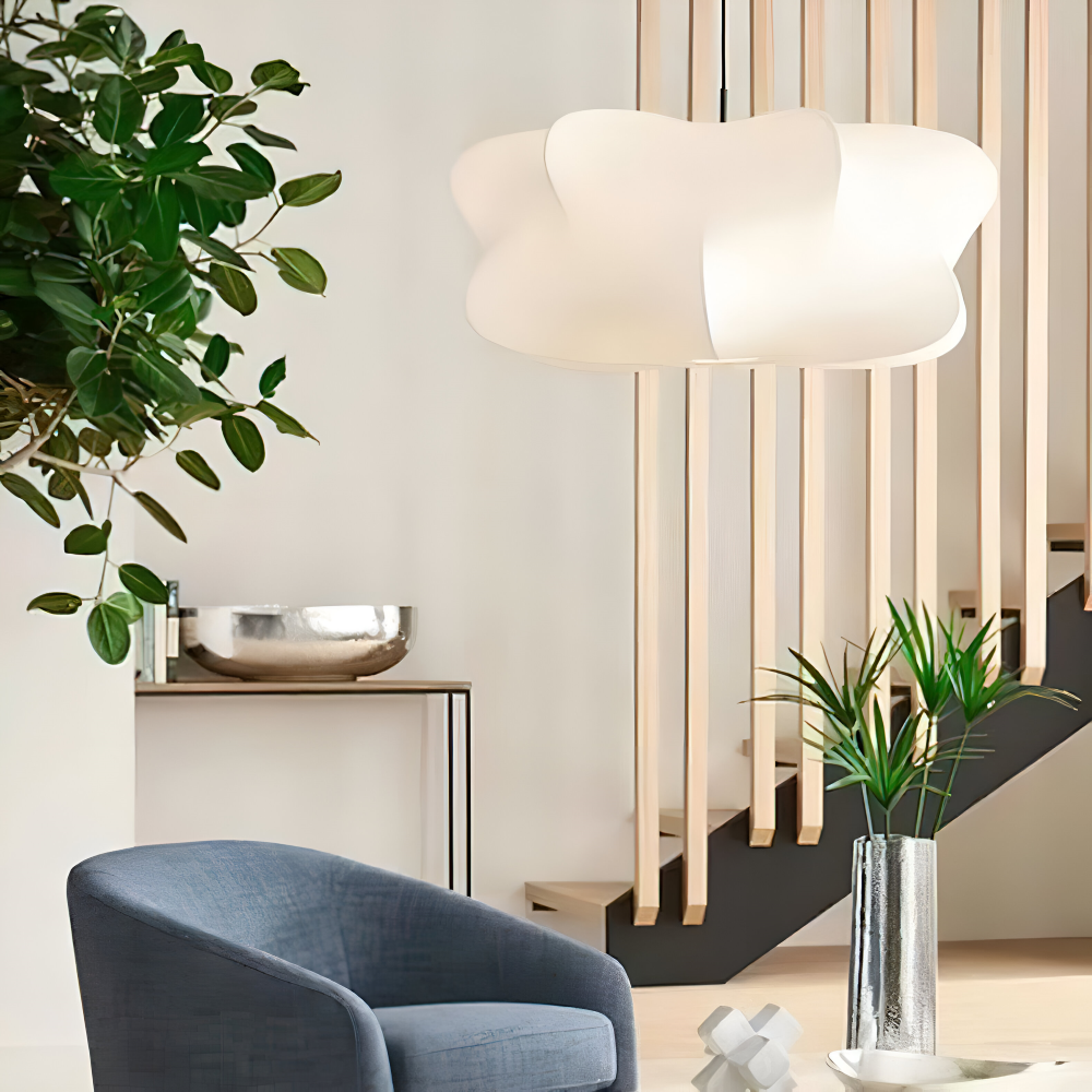 Lampe suspendue japonaise en style cocon – Lampe de plafond Wabi Sabi