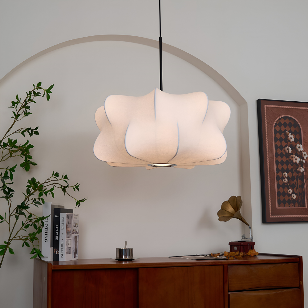 Lampe suspendue japonaise en style cocon – Lampe de plafond Wabi Sabi