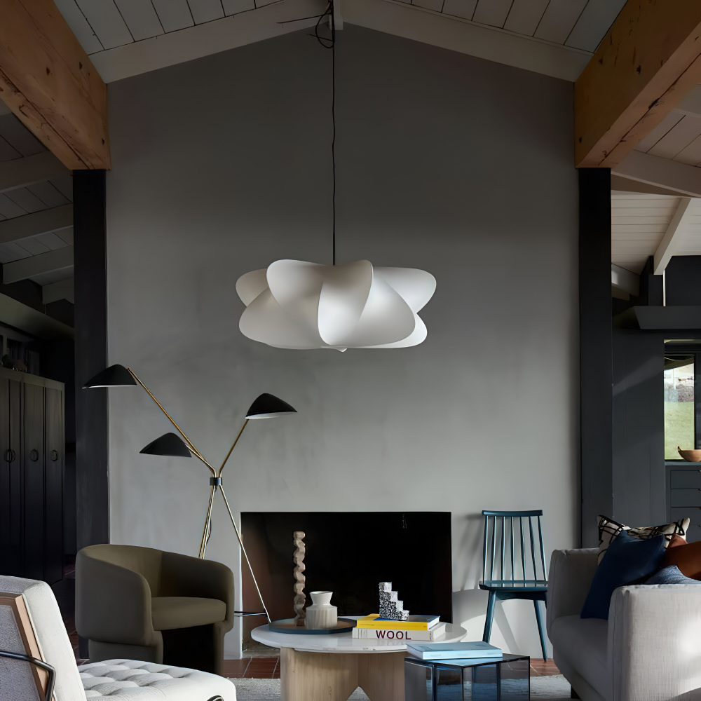 Lampe suspendue japonaise en style cocon – Lampe de plafond Wabi Sabi