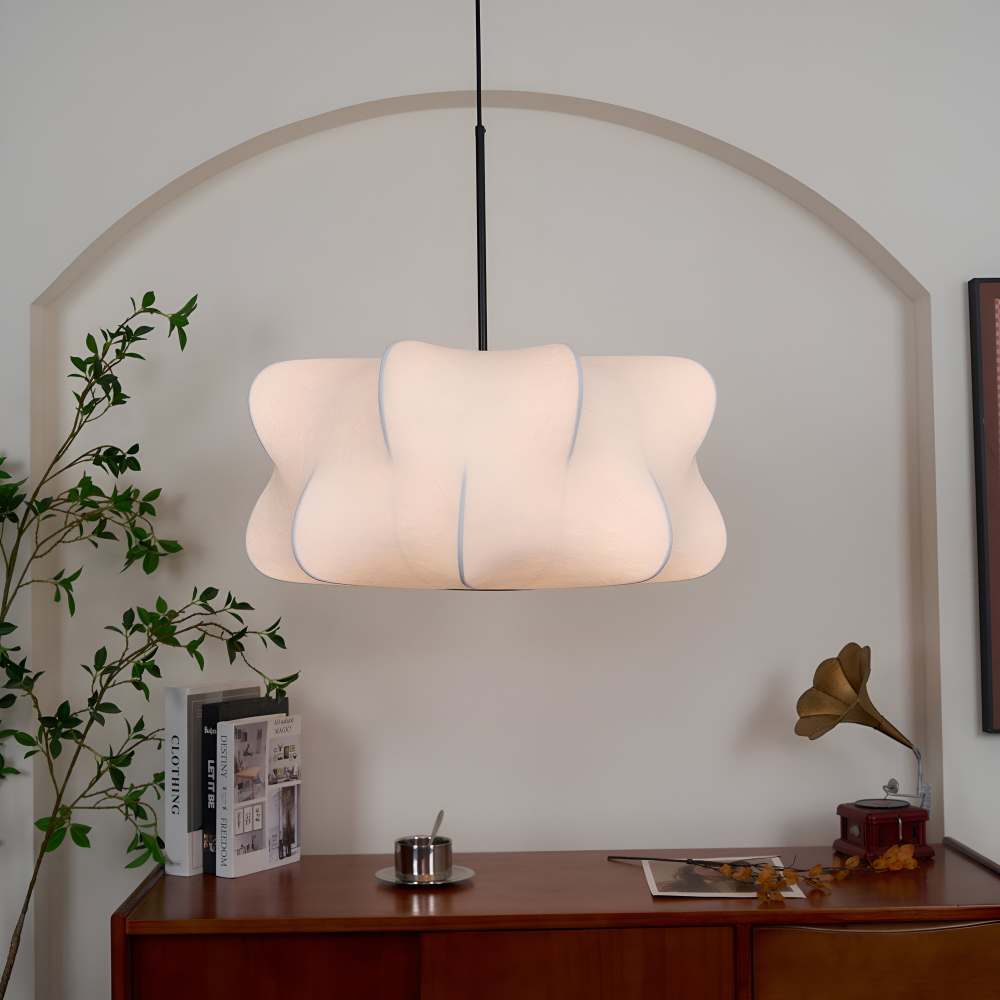 Lampe suspendue japonaise en style cocon – Lampe de plafond Wabi Sabi