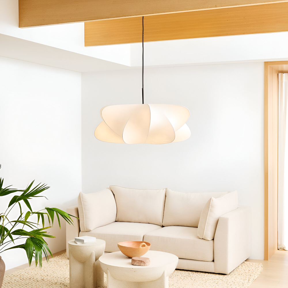 Lampe suspendue japonaise en style cocon – Lampe de plafond Wabi Sabi