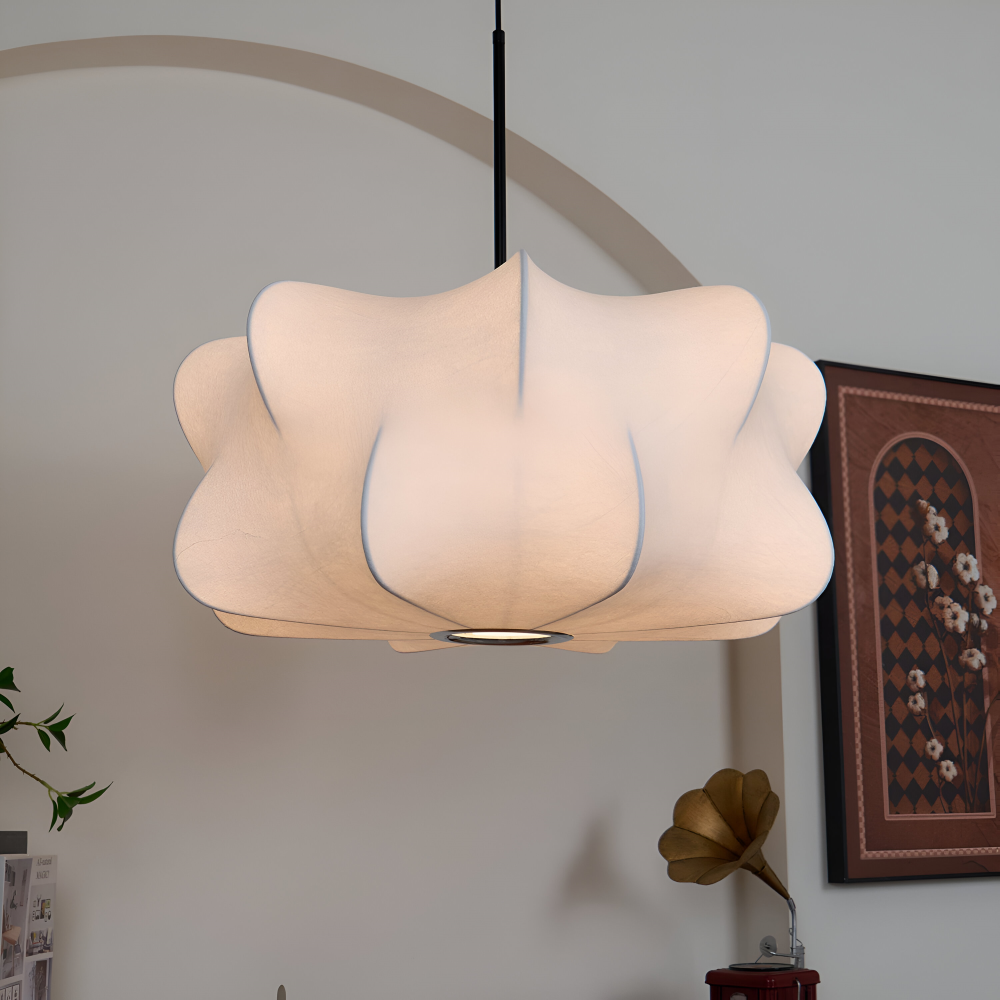 Lampe suspendue japonaise en style cocon – Lampe de plafond Wabi Sabi