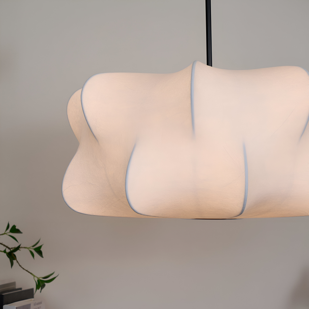 Lampe suspendue japonaise en style cocon – Lampe de plafond Wabi Sabi