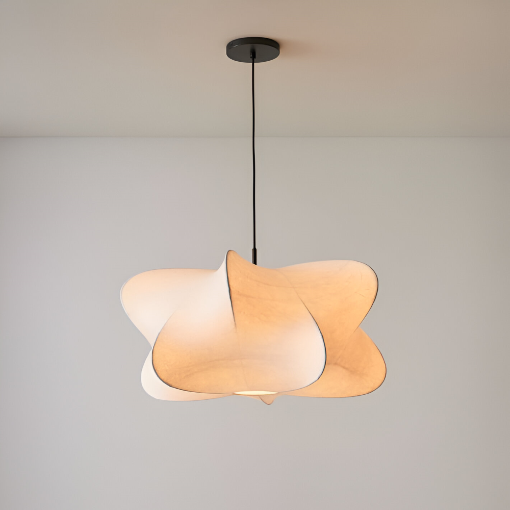 Lampe suspendue japonaise en style cocon – Lampe de plafond Wabi Sabi