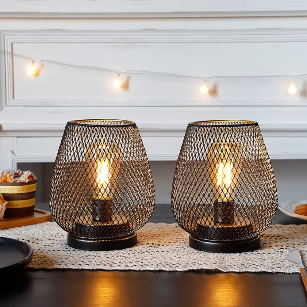 Ensemble de 2 lampes modernes en fer sans fil - Éclairages portables pour une utilisation intérieure et extérieure