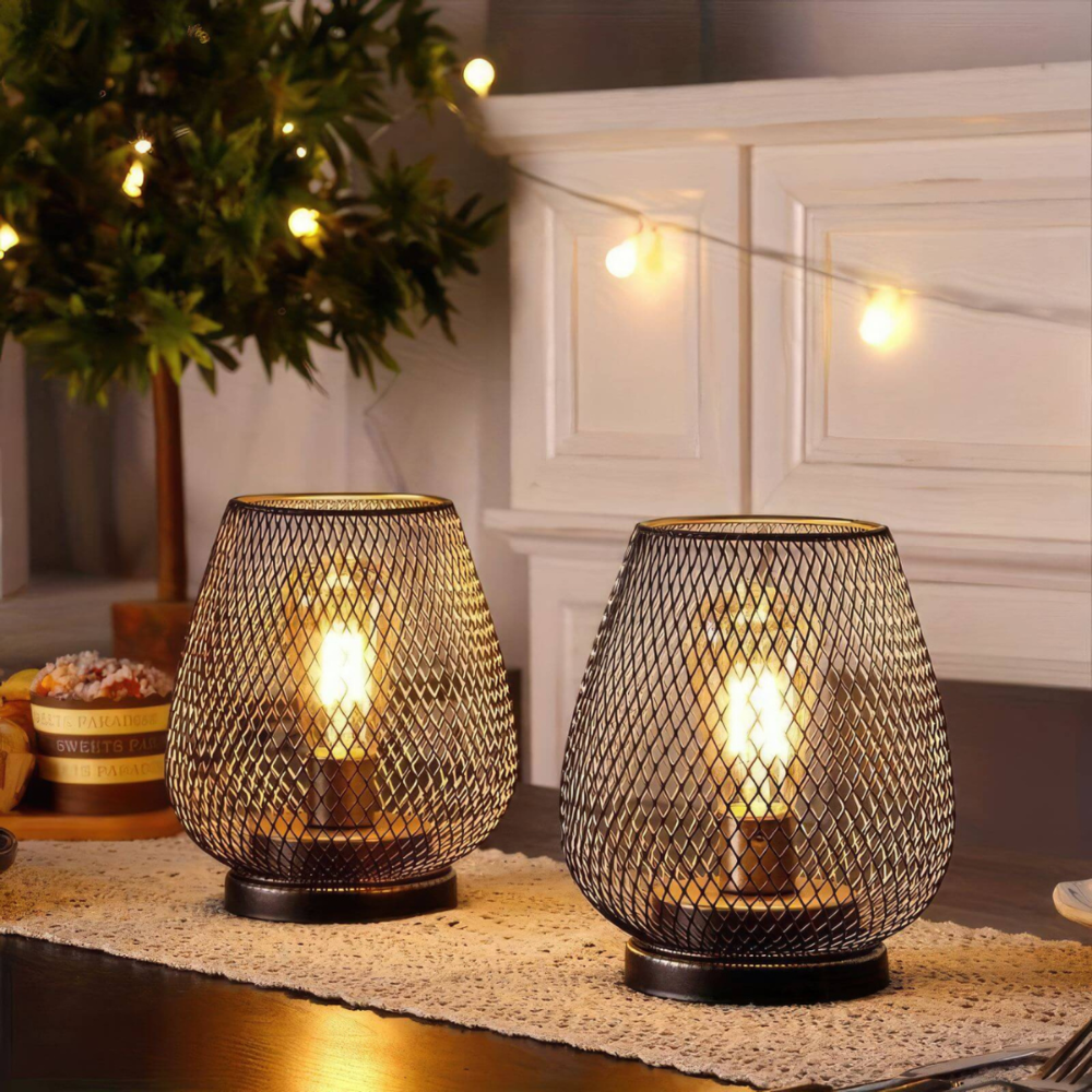Ensemble de 2 lampes modernes en fer sans fil - Éclairages portables pour une utilisation intérieure et extérieure