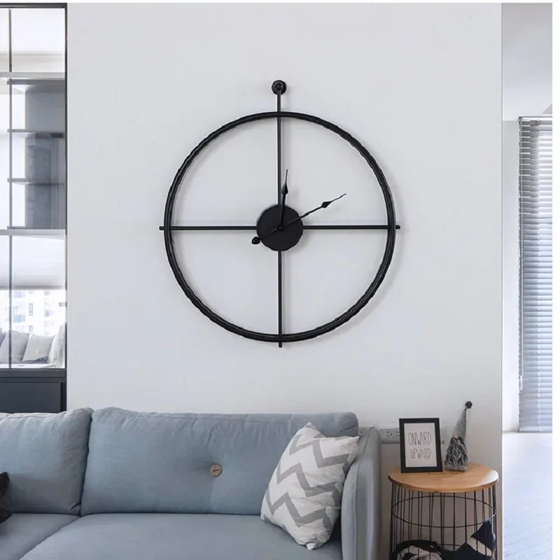Horloge Murale Artistique Moderne Grande Fabriquée En Métal - Design Étonnant Pour Des Salons Élégants