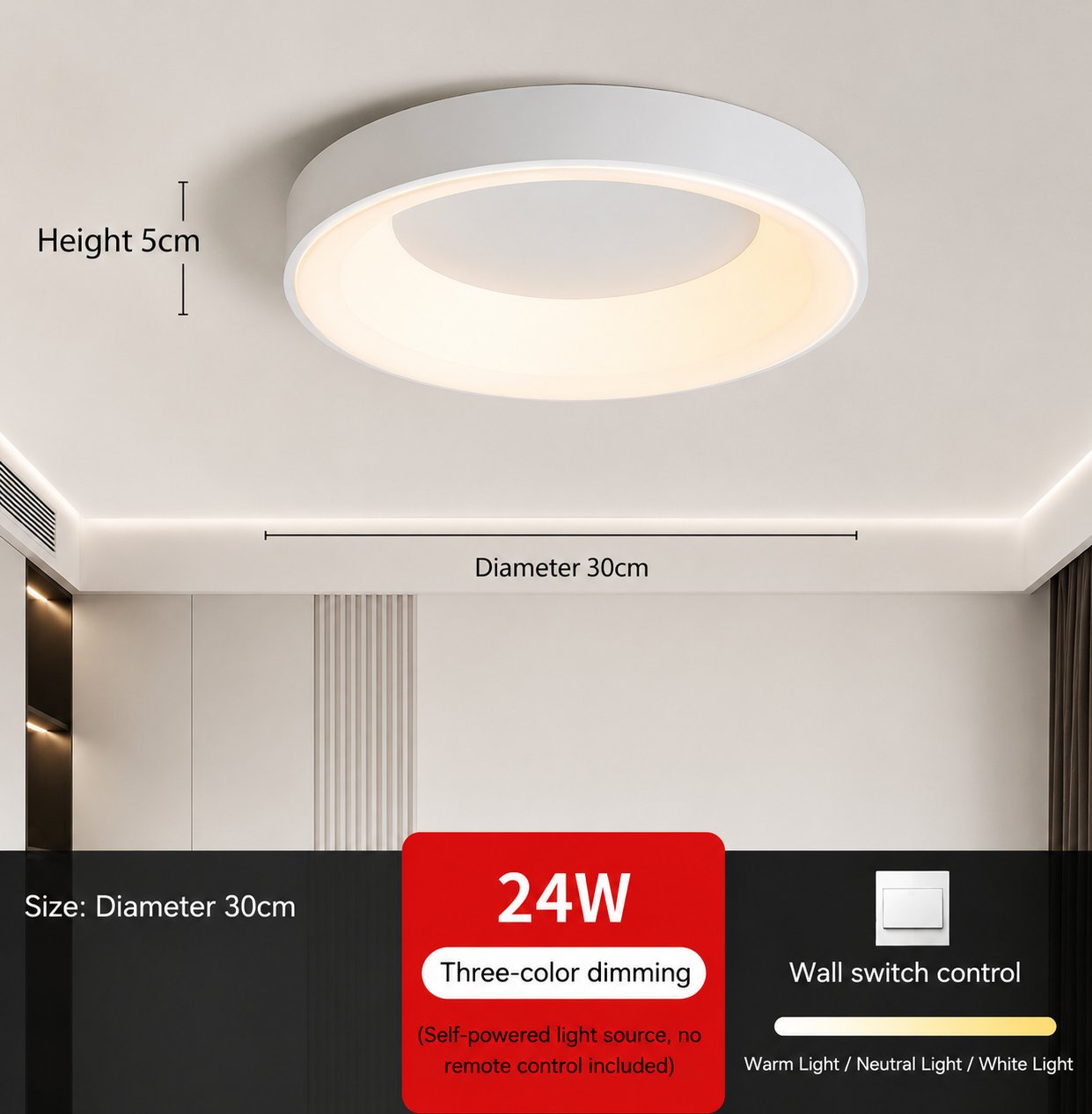 Lampes de Plafond LED Ronde Scandinave - NordicGlow