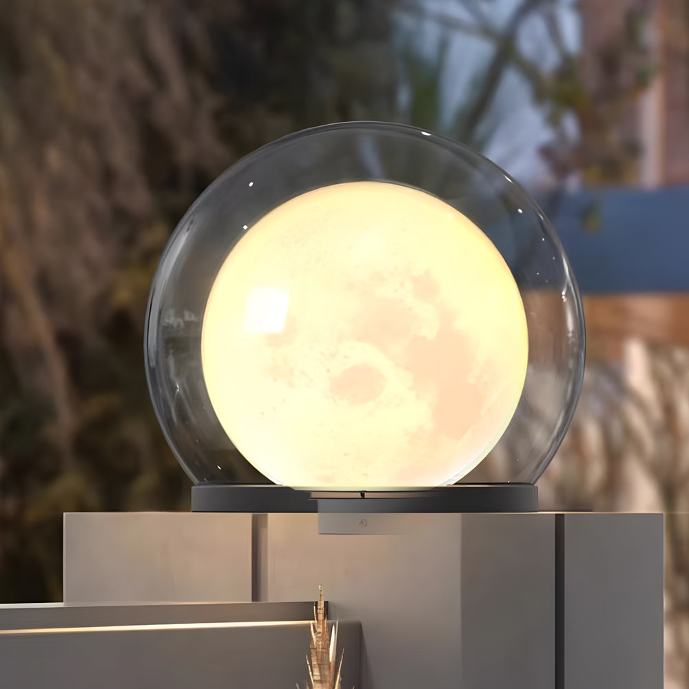 Lampe murale extérieure avec boule lumineuse en forme de lune