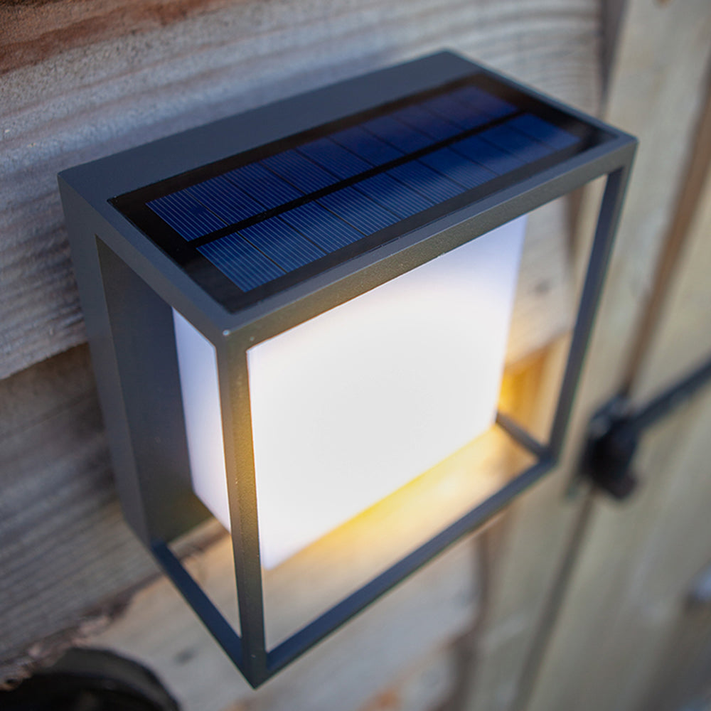 Lampe murale solaire extérieure avec éclairage