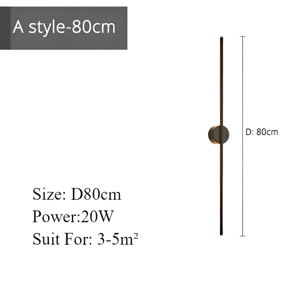 ModiStrip Applique Murale - Applique Murale Minimaliste Noire Intérieure - Éclairage LED