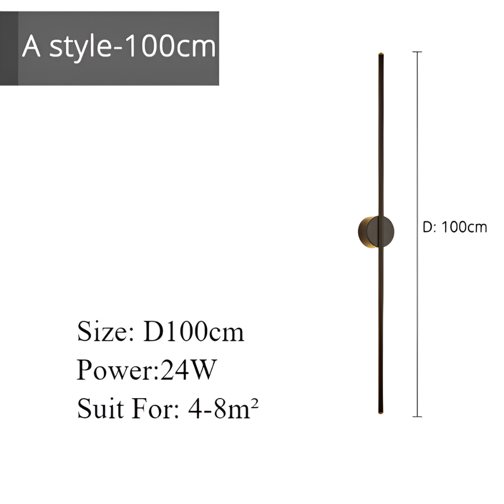 ModiStrip Applique Murale - Applique Murale Minimaliste Noire Intérieure - Éclairage LED