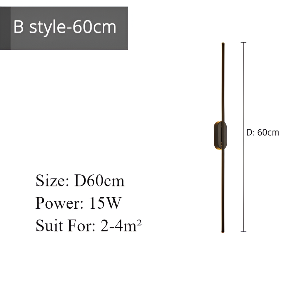 ModiStrip Applique Murale - Applique Murale Minimaliste Noire Intérieure - Éclairage LED
