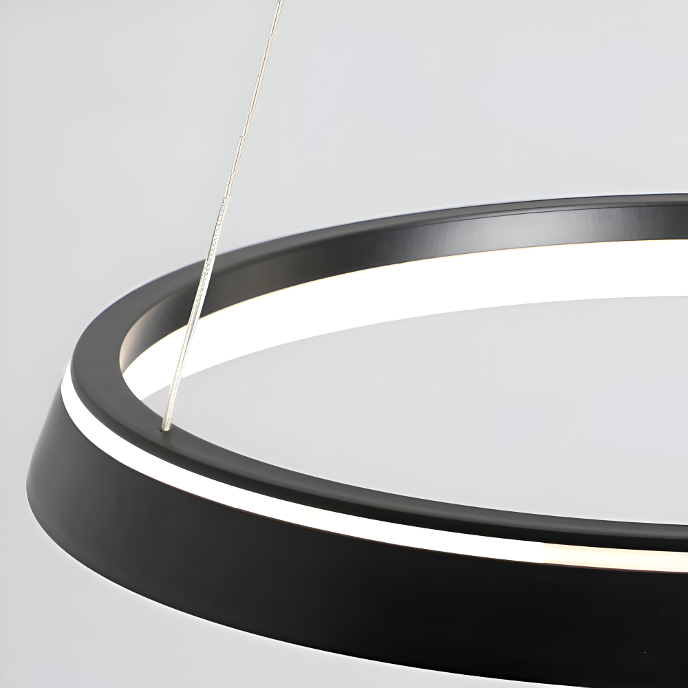 CircuGlow Pendentif – Lampe Suspendue LED Ronde Minimaliste en Noir & Blanc
