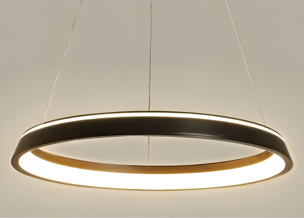 CircuGlow Pendentif – Lampe Suspendue LED Ronde Minimaliste en Noir & Blanc