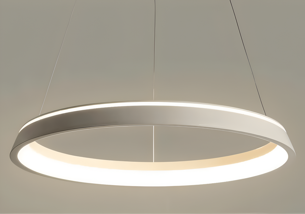 CircuGlow Pendentif – Lampe Suspendue LED Ronde Minimaliste en Noir & Blanc