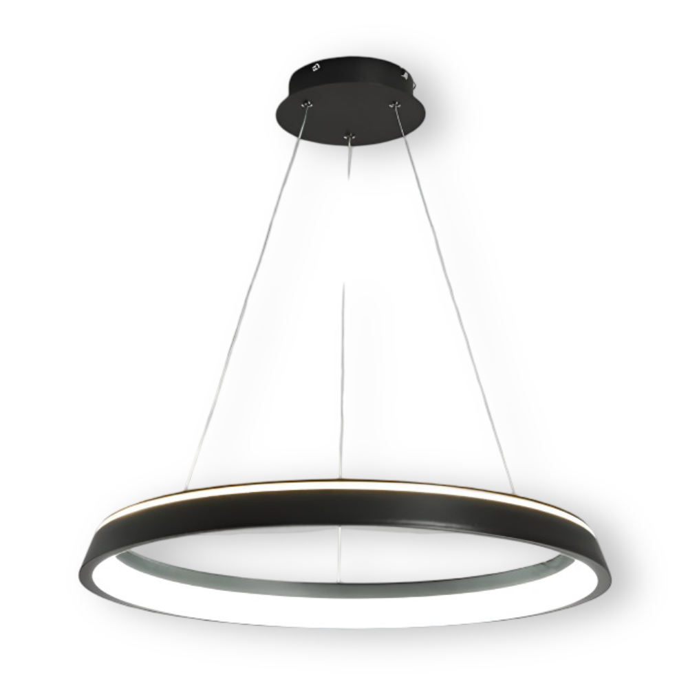CircuGlow Pendentif – Lampe Suspendue LED Ronde Minimaliste en Noir & Blanc