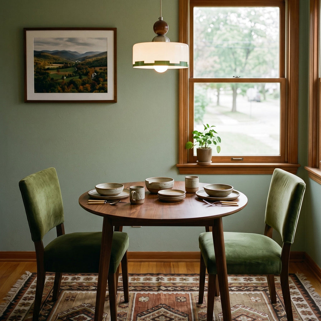 Suspension en Verre et Bois avec Abat-jour Beige