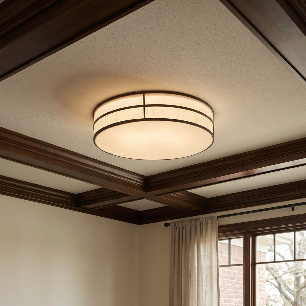 Plafonnier En Lin Avec LED Intégrée