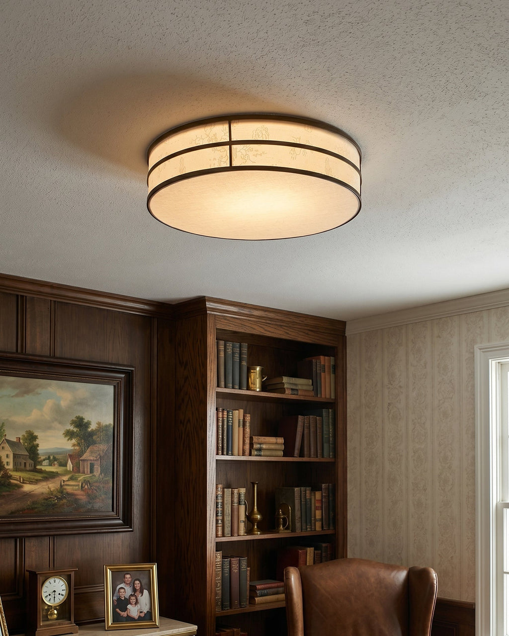 Plafonnier En Lin Avec LED Intégrée