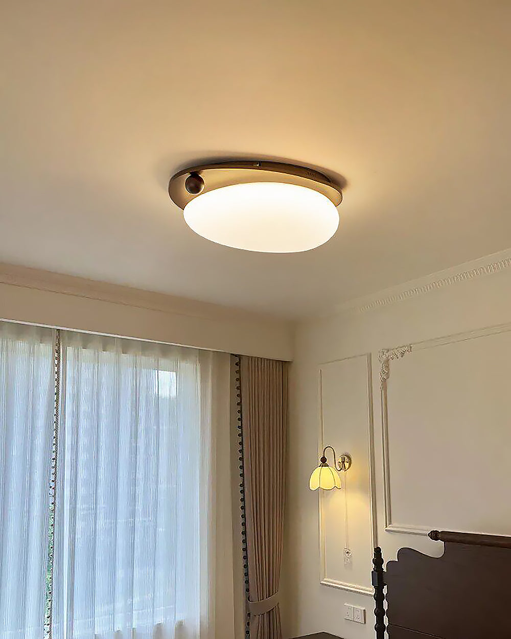 Plafonnier en Bois et Métal avec LED Intégrée